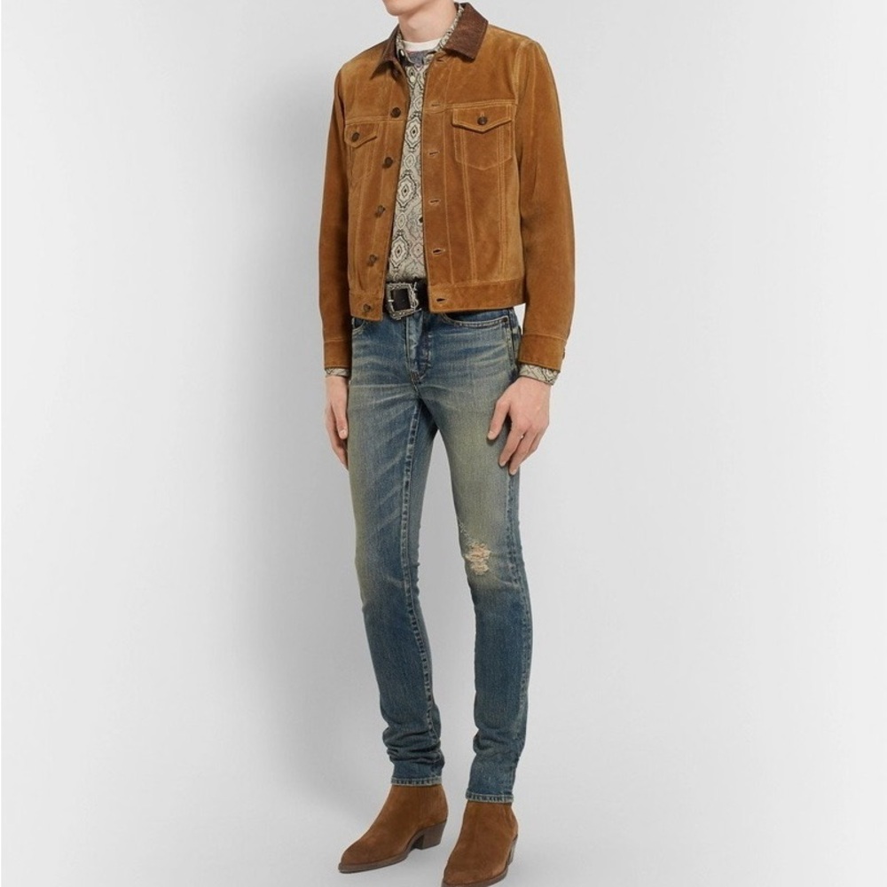 Saint Laurent chestnut suede Dakota Chelsea Boots size 39 (US 6) - Picture 5 of 9